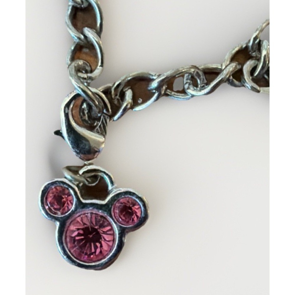 Vintage Disney Pink Crystal Mickey Mouse Head/Ears Clip on Charm